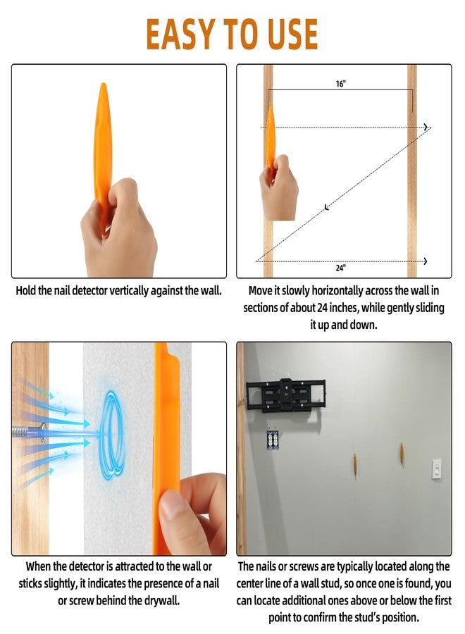 Calvana (2-Pack) Calvana Magnetic Stud Finder Wall Scanner, Stud Finder Magnet, Wall Detector Scanner, Compatible with All Drywall Construction, No Batteries Required, Wall-Friendly Construction，Easy to Use - Image 3
