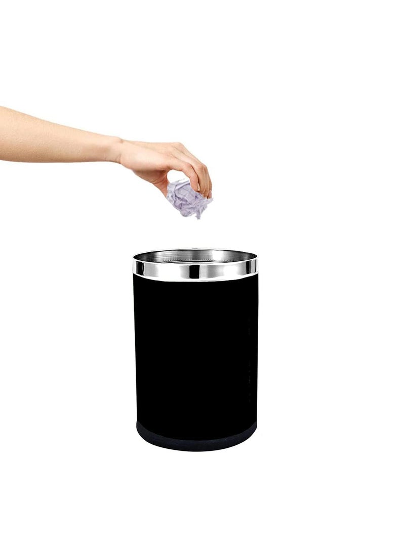 Generic Ranjo Enterprises Stainless Steel Black Swing Dust Bin with Lid 10 Litre Capacity for Home Kitchen Bathroom  - Image 5
