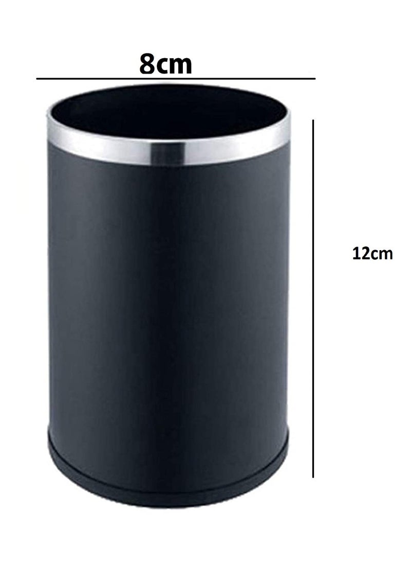 Generic Ranjo Enterprises Stainless Steel Black Swing Dust Bin with Lid 10 Litre Capacity for Home Kitchen Bathroom  - Image 2