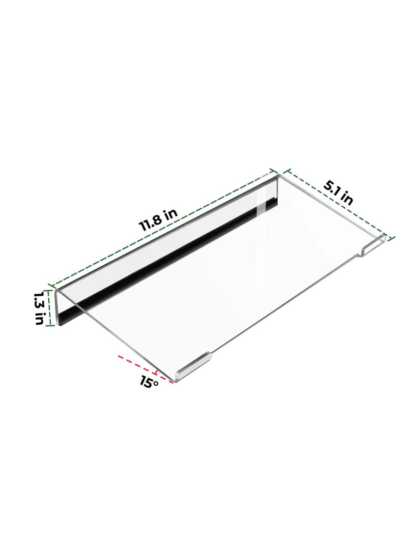 Small Computer Keyboard Stand, 11.8 x 5.1 Inch Keyboard Tray for 78 Keys Keyboard, Acrylic Keyboard Riser Lift for Desk, keyboard Holder for Mini Computer Keyboard & for Apple Magic Keyboard (Clear)