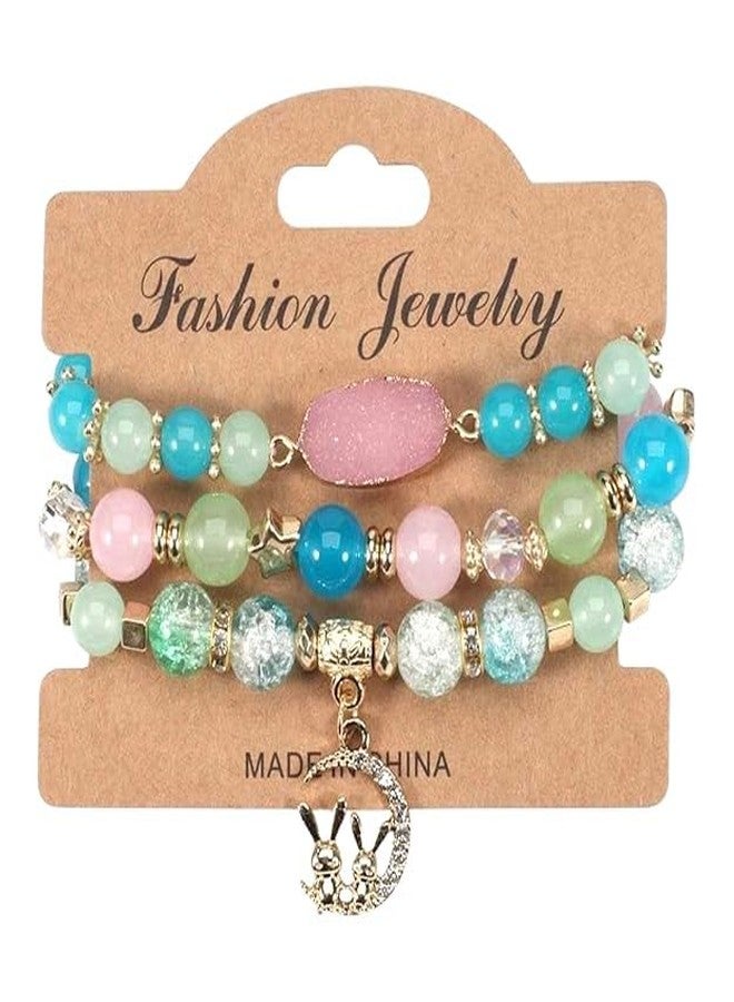 VIYANSHI Fashionable Beaded Multilayer Bracelets for girls and women's. Multicolor flexible crystal Bohemian Stackable Bracelets for women's - Image 3