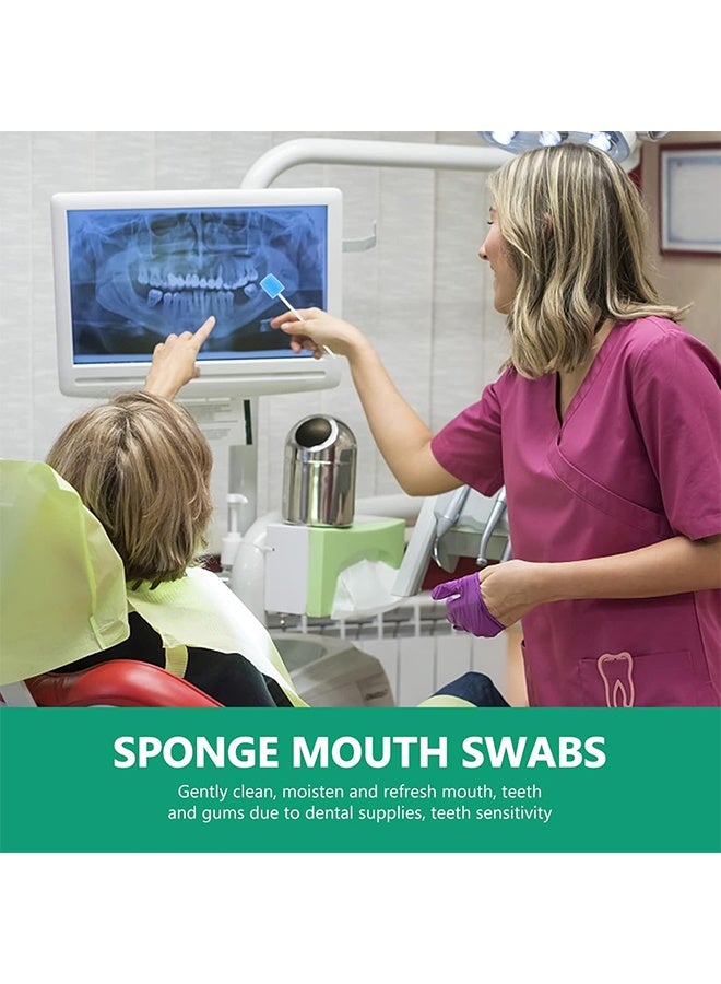 HY 50 Pcs Disposable Oral Sponge Swabs for Elderly, Adults & Kids – Unflavored Mouth & Gum Cleaning Swabsticks, Soft Hygienic Bulk Pack (Blue) - Image 5