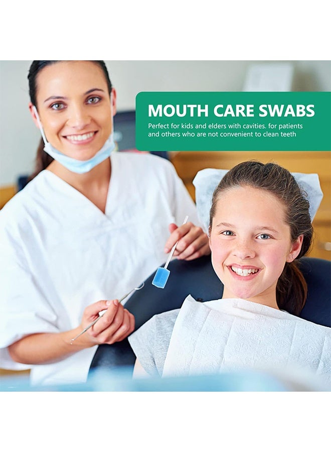 HY 50 Pcs Disposable Oral Sponge Swabs for Elderly, Adults & Kids – Unflavored Mouth & Gum Cleaning Swabsticks, Soft Hygienic Bulk Pack (Blue) - Image 3