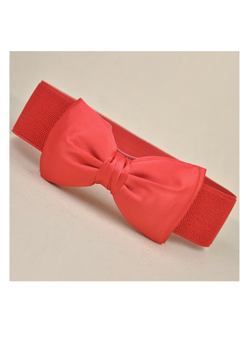 Loquat Everything Chiffon Bow Waist Seal Adornment Belt Lady 65-90cm Red 