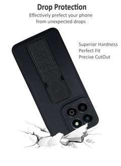 Waldic Honor X7c Premium Case | Premium Silicone Magnetic Hand Grip Case Cover Designed for Honor X7c | Honor X7c Case Camera and Drop Protection Thin Protective Back Cover Case for Honor X7c - Black  - Image 2