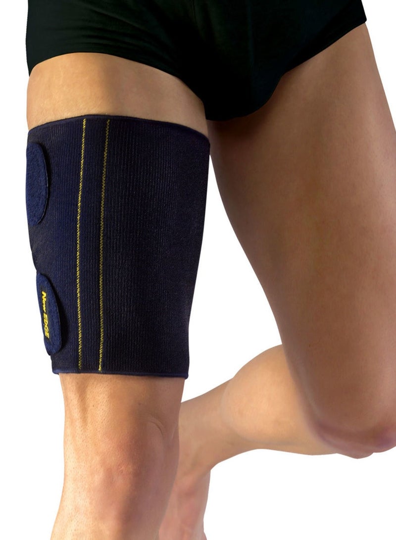 PAVIS Thigh Wrap with Pad – Adjustable Thigh & Quadriceps Support, Compression Sleeve with Anti-Slip Silicone Strips, Thigh & Hamstring Brace for Sprains, Strains & Tendonitis, Italy Brand, Bacteriostatic Material, 100% Cotton