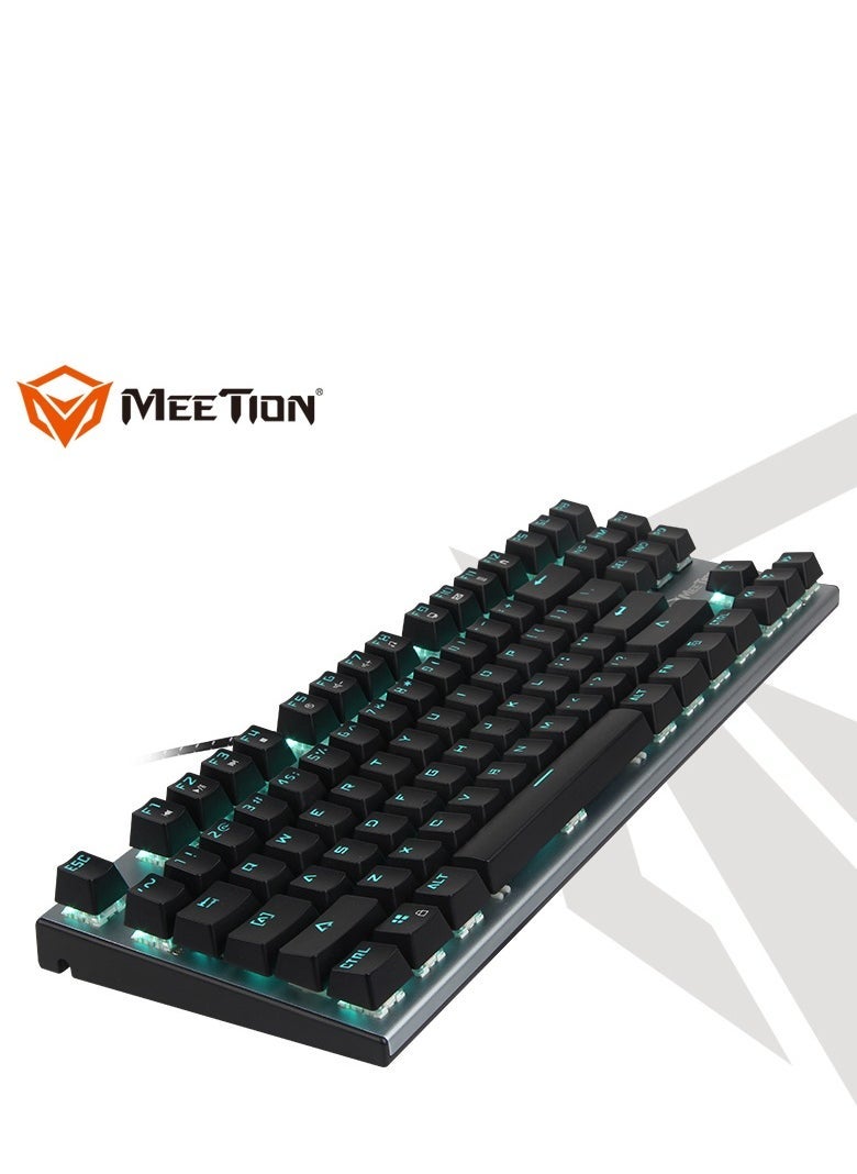 ميشين Meetion MK04 TKL Mechanical Gaming Keyboard – RGB Backlit, Blue Switches, Full Key Anti-Ghosting, Multimedia Function Keys, Ergonomic Tenkeyless Design, USB Wired for PC/Laptop Gaming - Image 4
