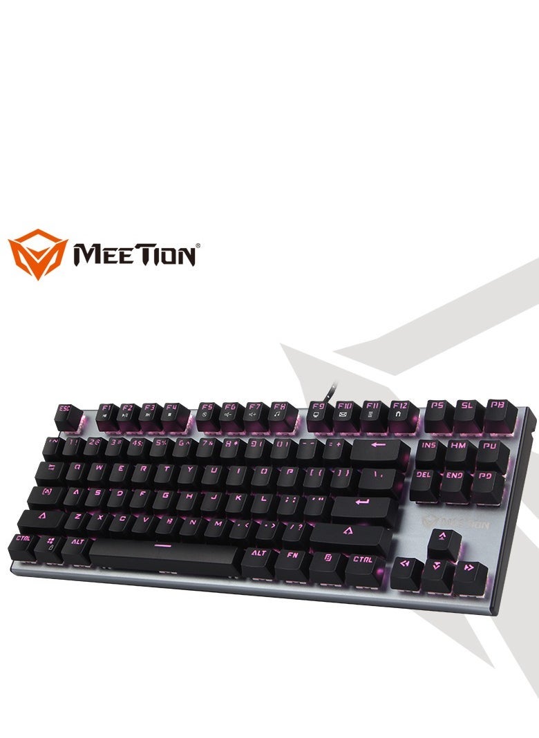 ميشين Meetion MK04 TKL Mechanical Gaming Keyboard – RGB Backlit, Blue Switches, Full Key Anti-Ghosting, Multimedia Function Keys, Ergonomic Tenkeyless Design, USB Wired for PC/Laptop Gaming - Image 3