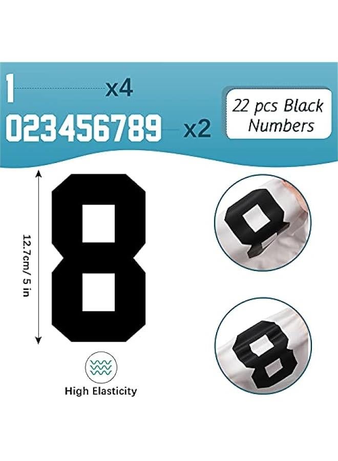Arabest 22 Pieces Iron on Numbers T Shirt Heat Transfer 0 to 9 Jersey Numbers for Team Uniform Sports(5 Inch)  - Image 2