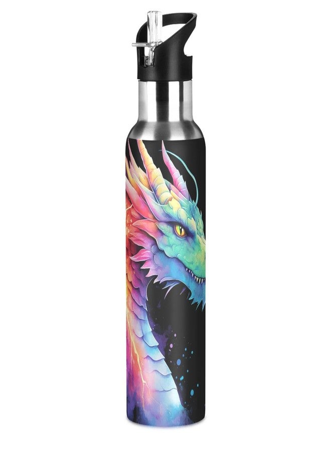BOENLE Dragon Rainbow Lightning Water Bottle Kids Boys Girls Insulated Stainless Steel Hot Cold Water Flask with Straw Lid for Sports Gym Running 20 oz - Image 1
