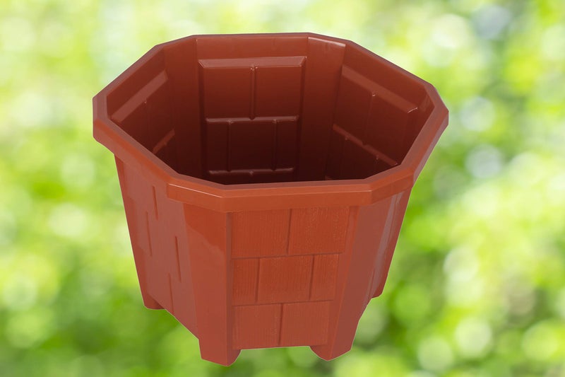 Halsey Hexagonal Plastic Pots, Flower Plant Pot Pack of 4, XX Large Durable Plant Pot, Hexagonal Pot Pack of 4, Outdoor Plants Pot, Flower Plastic Pot, Plants Plastic Flower Pot - Image 5