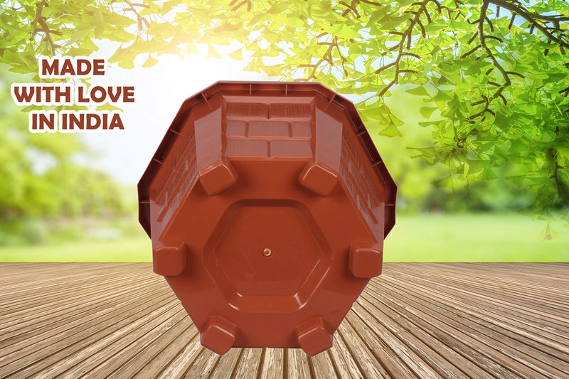 Halsey Hexagonal Plastic Pots, Flower Plant Pot Pack of 4, XX Large Durable Plant Pot, Hexagonal Pot Pack of 4, Outdoor Plants Pot, Flower Plastic Pot, Plants Plastic Flower Pot - Image 4