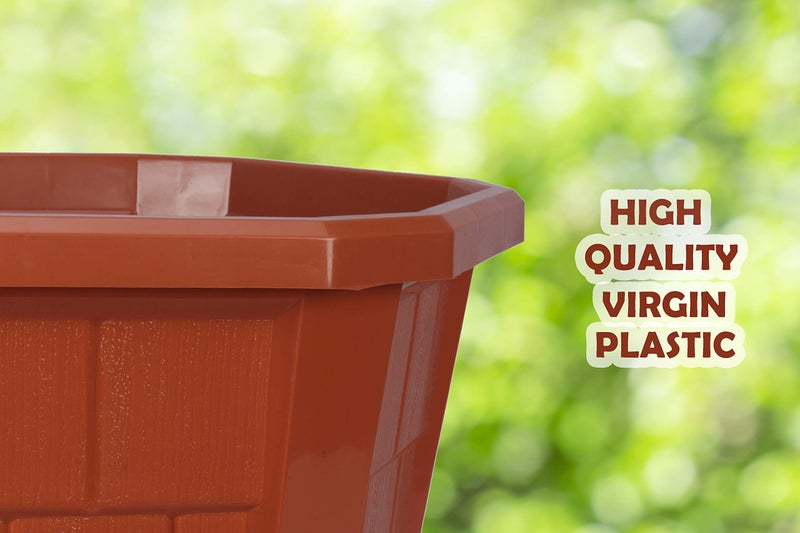 Halsey Hexagonal Plastic Pots, Flower Plant Pot Pack of 4, XX Large Durable Plant Pot, Hexagonal Pot Pack of 4, Outdoor Plants Pot, Flower Plastic Pot, Plants Plastic Flower Pot - Image 3