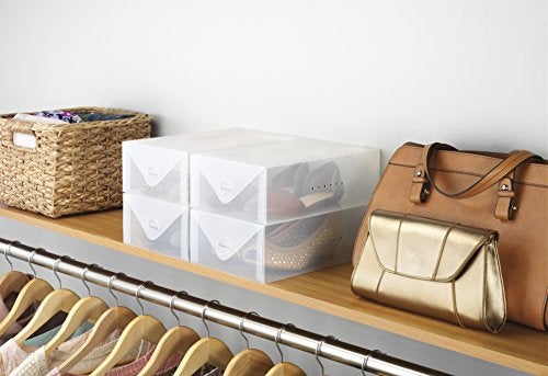 Whitmor Clear Vue Women's Shoe Box, Set of 4, White, 4 Count - Image 3