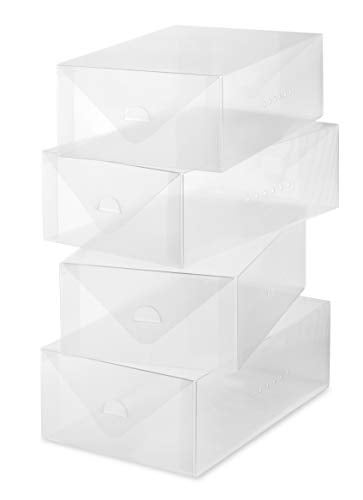 Whitmor Clear Vue Women's Shoe Box, Set of 4, White, 4 Count - Image 1