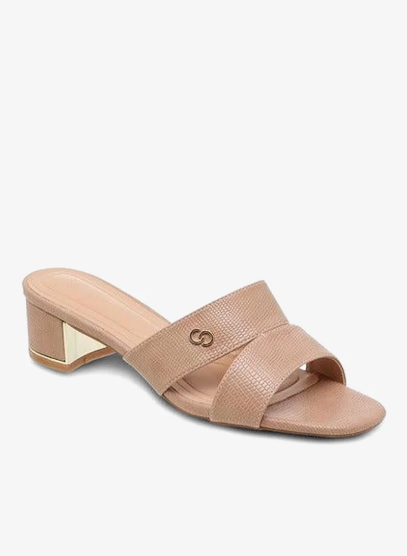 سيليست صنادل نسائية سهلة الارتداء بكعب عريض وملمس مميز