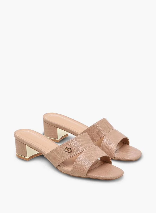 سيليست صنادل نسائية سهلة الارتداء بكعب عريض وملمس مميز