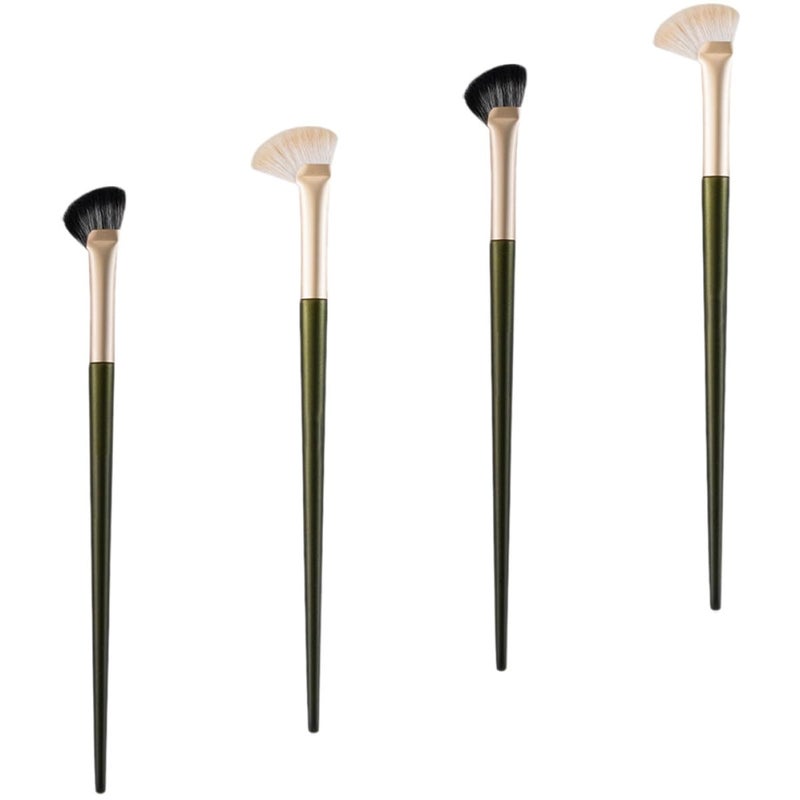 FAVOMOTO 4pcs Nose Contour Brushes Angled Makeup Brush Small Flat Concealer for Precise Nose Highlighting and Face Contouring Professional Makeup Tool - Image 1