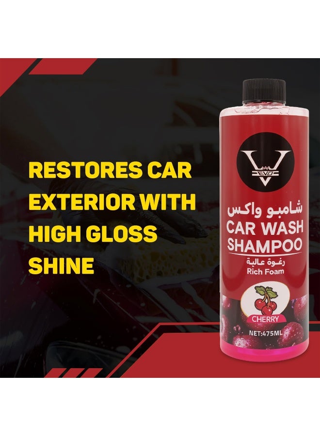 EVO Premium Car Wash Shampoo – Rich Foam, Cherry Scent, pH Neutral, Scratch-Free Cleaning for Cars, Bikes & All Vehicles – Deep Shine & Dirt Removal (475ml) - Image 4