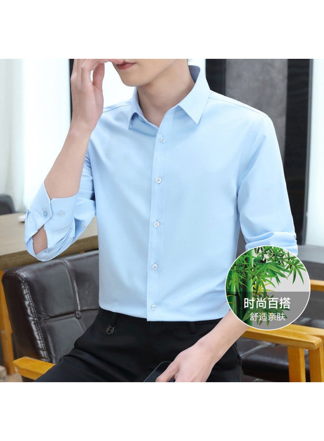 Fapai Four-season Business Casual Solid Color Men's Shirt Long Sleeve Thin - Image 2