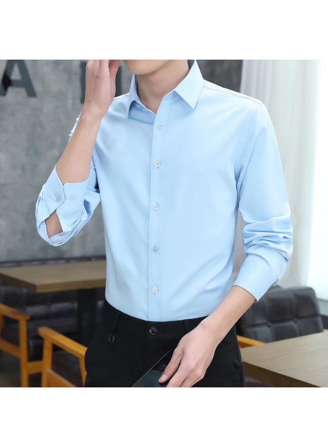 Fapai Four-season Business Casual Solid Color Men's Shirt Long Sleeve Thin - Image 4