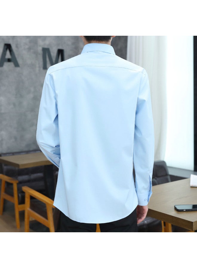 Fapai Four-season Business Casual Solid Color Men's Shirt Long Sleeve Thin - Image 3