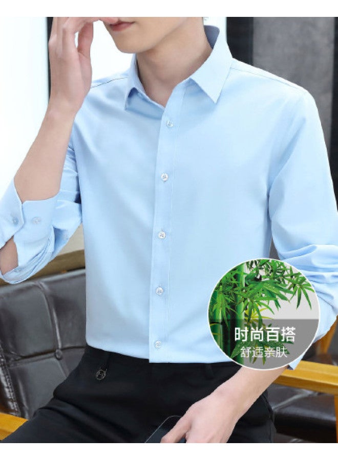 Fapai Four-season Business Casual Solid Color Men's Shirt Long Sleeve Thin - Image 1