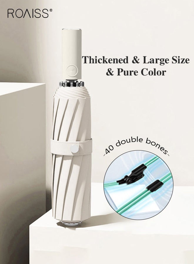 roaiss Unisex Full Automatic Umbrella Rain and Shine Dual Use Large Reinforced Thickened Portable Arc Umbrella for UV Protection Strong Rain Resistant and Windproof Parasol - Image 1