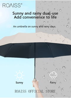 roaiss Unisex Full Automatic Umbrella Rain and Shine Dual Use Large Reinforced Thickened Portable Arc Umbrella for UV Protection Strong Rain Resistant and Windproof Parasol  - Image 2