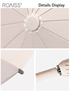 roaiss Unisex Full Automatic Umbrella Rain and Shine Dual Use Large Reinforced Thickened Portable Arc Umbrella for UV Protection Strong Rain Resistant and Windproof Parasol  - Image 5