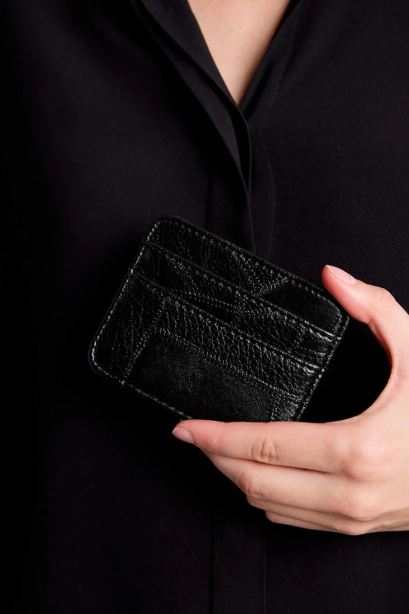 Woman Faux Leather Business Card Wallet