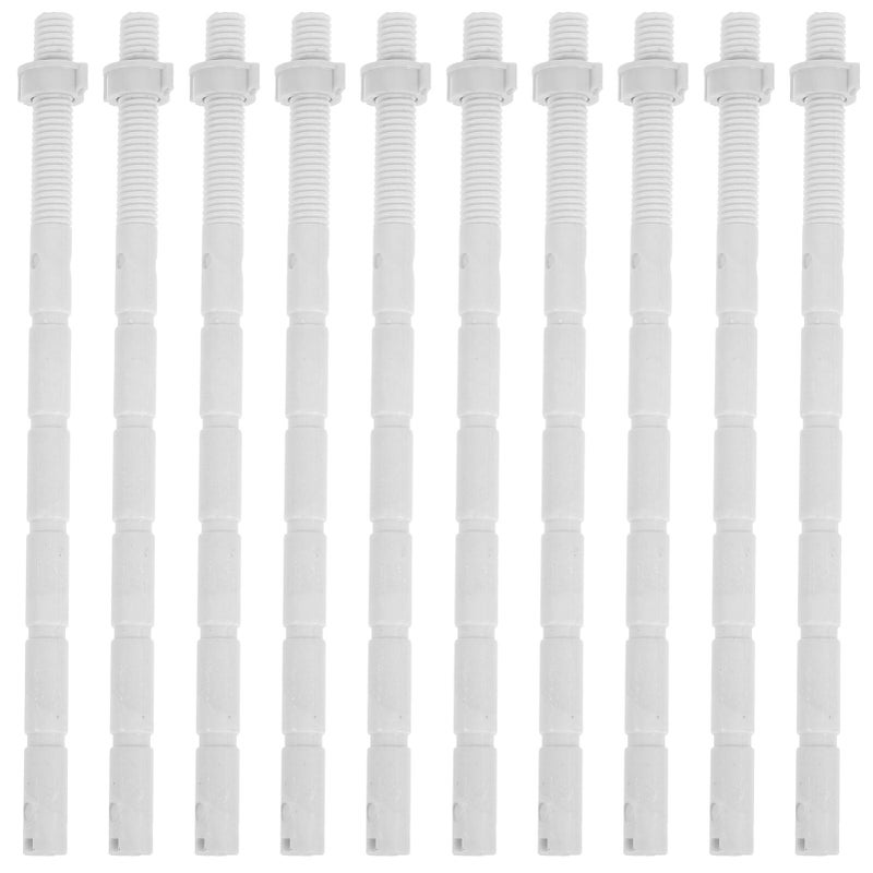 DOITOOL 10Pcs Toilet Push Button Rod Bathroom Toilet Tank Buttons Rods Push Flushing Button Rods Toilet Water Tank Button Rod Lengthen Suite Flush Valve Pole White