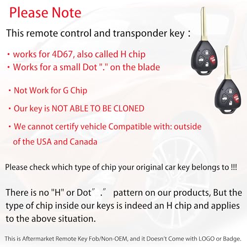 MechanMagic Key Fob Remote Replacement Fits for Toyota Camry 2007 2008 2009 2010 2011/Corolla 2009-2010 HYQ12BBY Keyless Entry Remote Control 89070-06232(Pack of 2) - Image 2