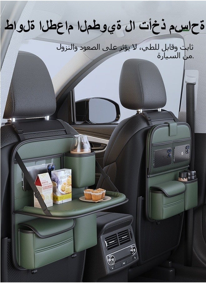 M MIAOYAN Car seat back storage rack, seat back storage bag, children's car rear seat folding table, car small table, rear row  - Image 3