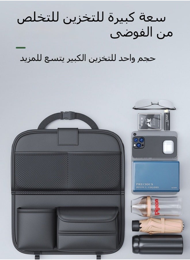 M MIAOYAN Car seat back storage rack, seat back storage bag, children's car rear seat folding table, car small table, rear row  - Image 4