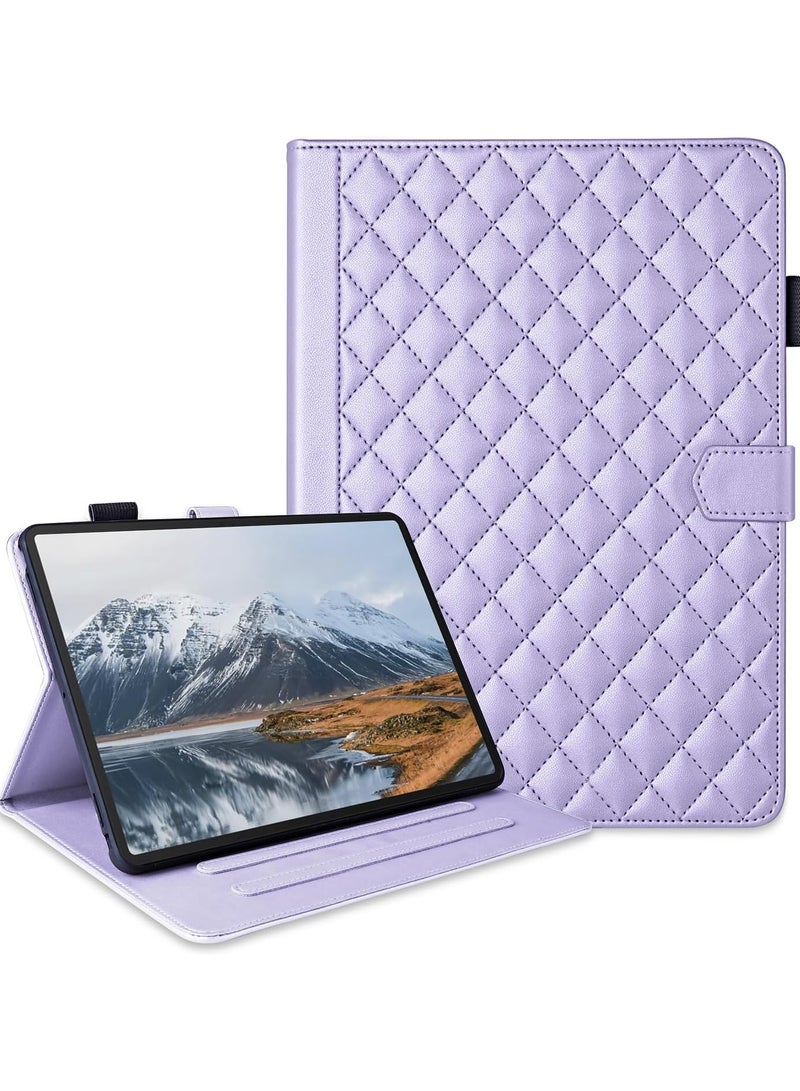 VKL Case for Honor Pad X8a 11.0 inch, Rhombus Pattern PU Leather Multiple Viewing Angles Stand Slim Folio Cover (Purple) - Image 2