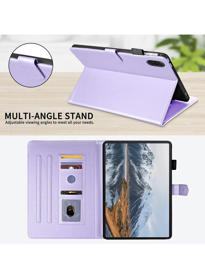 VKL Case for Honor Pad X8a 11.0 inch, Rhombus Pattern PU Leather Multiple Viewing Angles Stand Slim Folio Cover (Purple) - Image 3