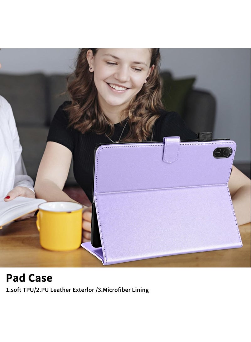 VKL Case for Honor Pad X8a 11.0 inch, Rhombus Pattern PU Leather Multiple Viewing Angles Stand Slim Folio Cover (Purple) - Image 5