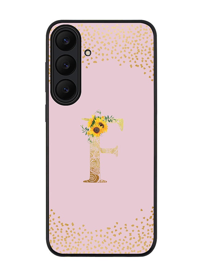 Stylizedd For Samsung Galaxy S25 FE Case,Slim fit Camera Protection, Shockproof Thin Phone cover  - Custom Floral Monogram - F  (Pink )