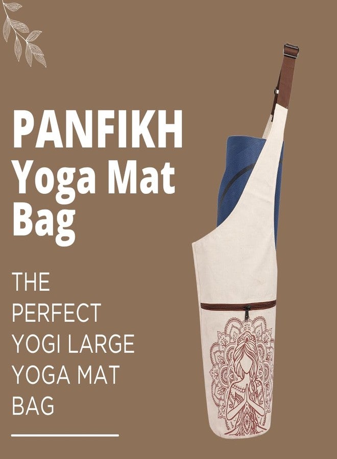 PANFIKH Yoga Mat Carrier Bag - Natural Cotton Cover - Suitable for 8mm Yoga Mats - Image 2