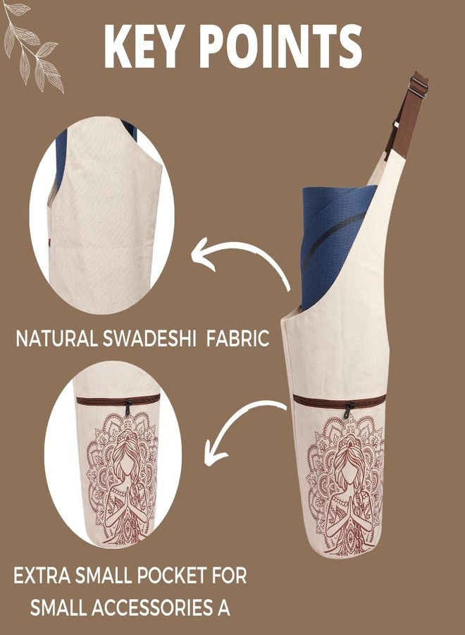 PANFIKH Yoga Mat Carrier Bag - Natural Cotton Cover - Suitable for 8mm Yoga Mats - Image 5