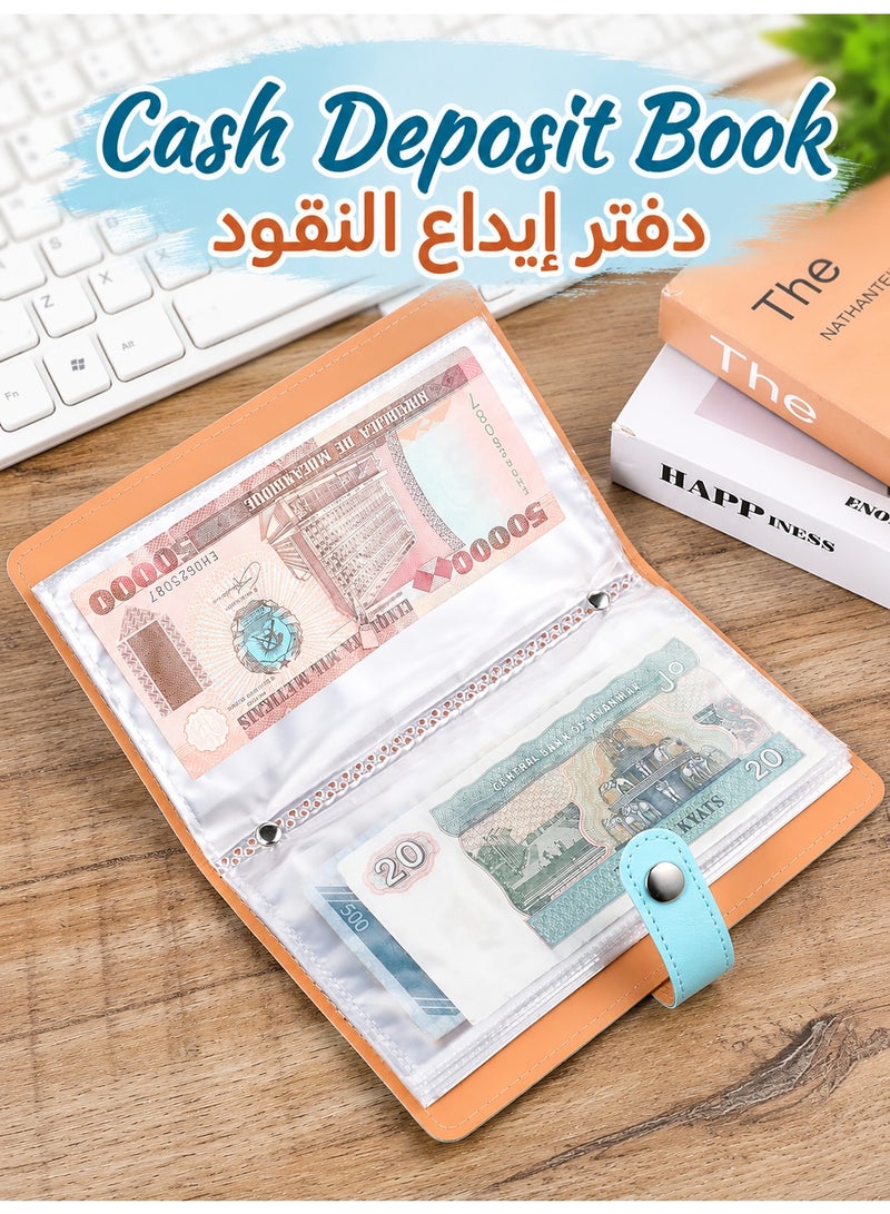 محفظة تنظيم النقود باللون البنفسجي الفاتح مع جيوب شفافة متعددة، دفتر لتنظيم الميزانية والادخار وتخزين الأوراق النقدية، محفظة بزر كبس لإدارة المصروفات اليومية ونقود السفر للنساء - Image 3
