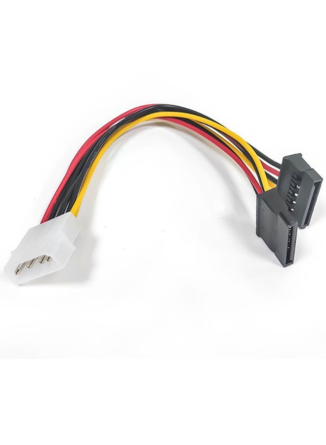 محول كابل Y مزدوج SATA من 4 سنون Molex إلى 4 سنون IDE Molex إلى 15 سنون أنثى مزدوج SATA، 18AWG (20 سم) - عبوة من 2 قطعة - Image 4