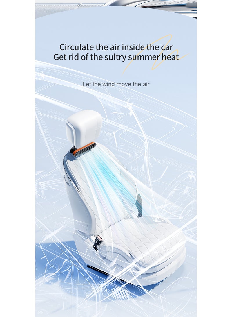 Portable Car Seat Cooling Air Fan, USB Headrest Neck Air-con, Backseat Back Row Car Fan Air Condition, Van Sedan SUV Truck - Image 4