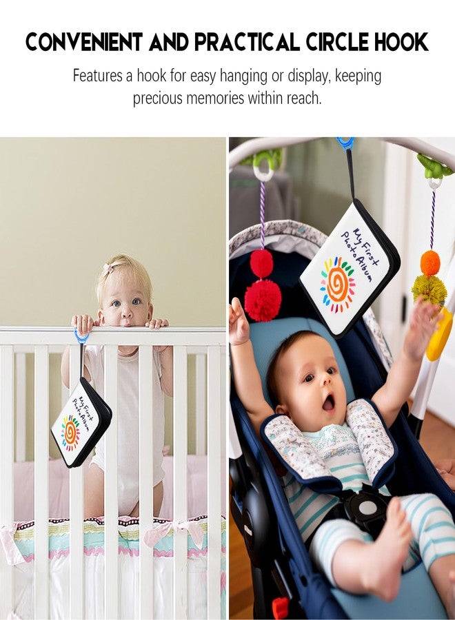 Niselity Baby's My First Family Album Holds 21 4x6 Photos, Baby Sun Photo Album Soft Cloth Family Book,My First Photo Book for Baby or Toddlers,Cute Book Gift for Babies Shower Newborns Family Photos（Black） - Image 4