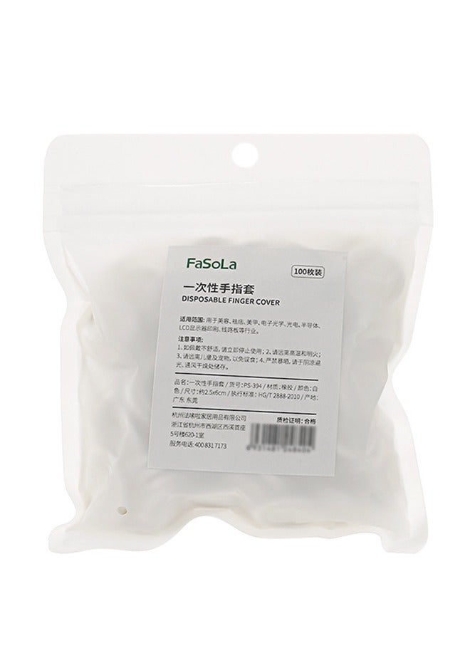 Fasola 100 Pcs Finger Cots Disposable, 100% Natural Latex Finger Thumb Gloves Protectors, Sleeves Covers Protection for Fingertips (White) - Image 5