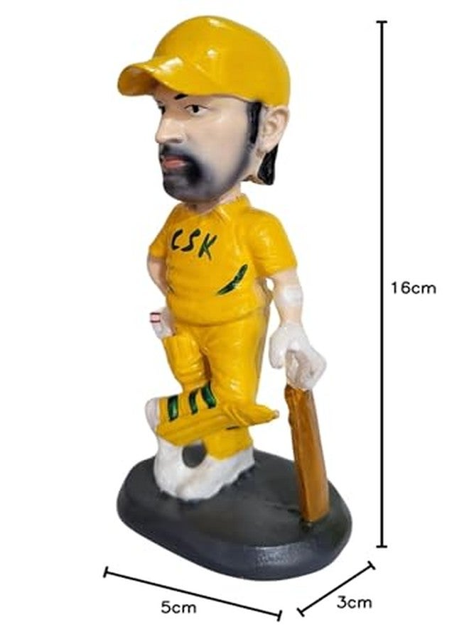 INSAIN MS Dhoni Bobblehead 14 cms- CSK Jersey - Image 5