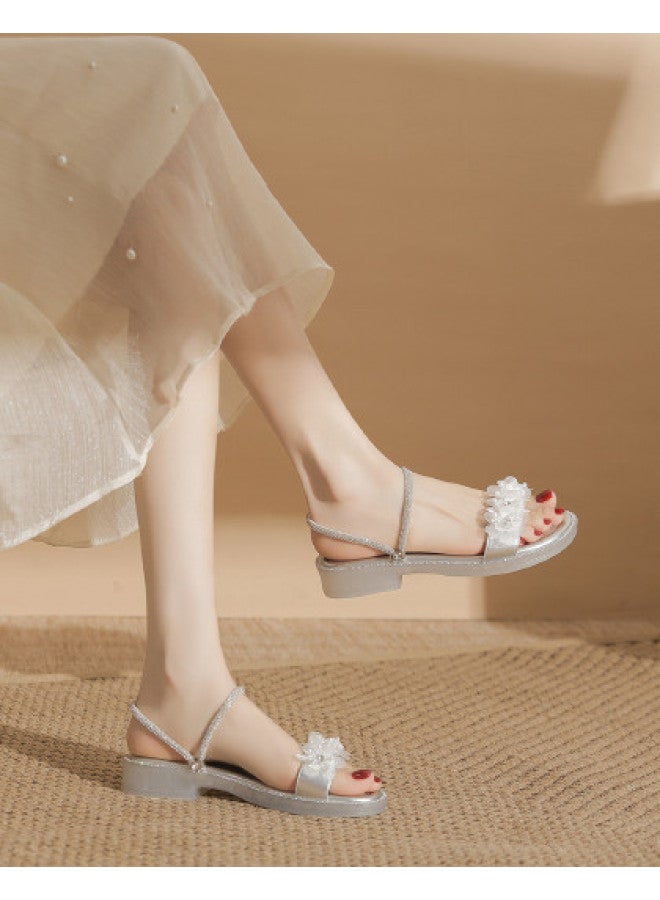 ZHR Qixi Gift】one-strap Sandals, Exquisite Sandals, Beach Sandals, Women's Sandals, Summer Outdoor Women's Sandals - Image 1