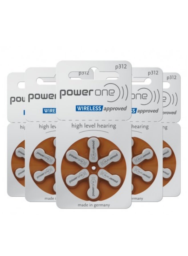 Power One PowerOne 312 : Mercury Free Hearing Aid Batteries, 30 Wafers - Image 1