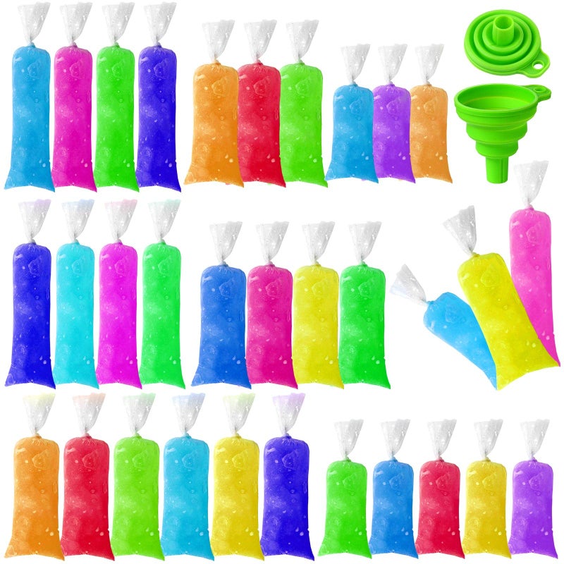 Patelai 1002 Pcs Ice Lolly Bags Disposable Ice Cream Mold Bags with Silicone Funnel 3 Size Candy DIY Pouch for Making Yogurt 2x12 Inch 3x12 Inch 3x10 Inch 